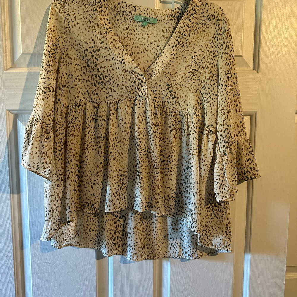 Leopard Print V-Neck Women's Top
